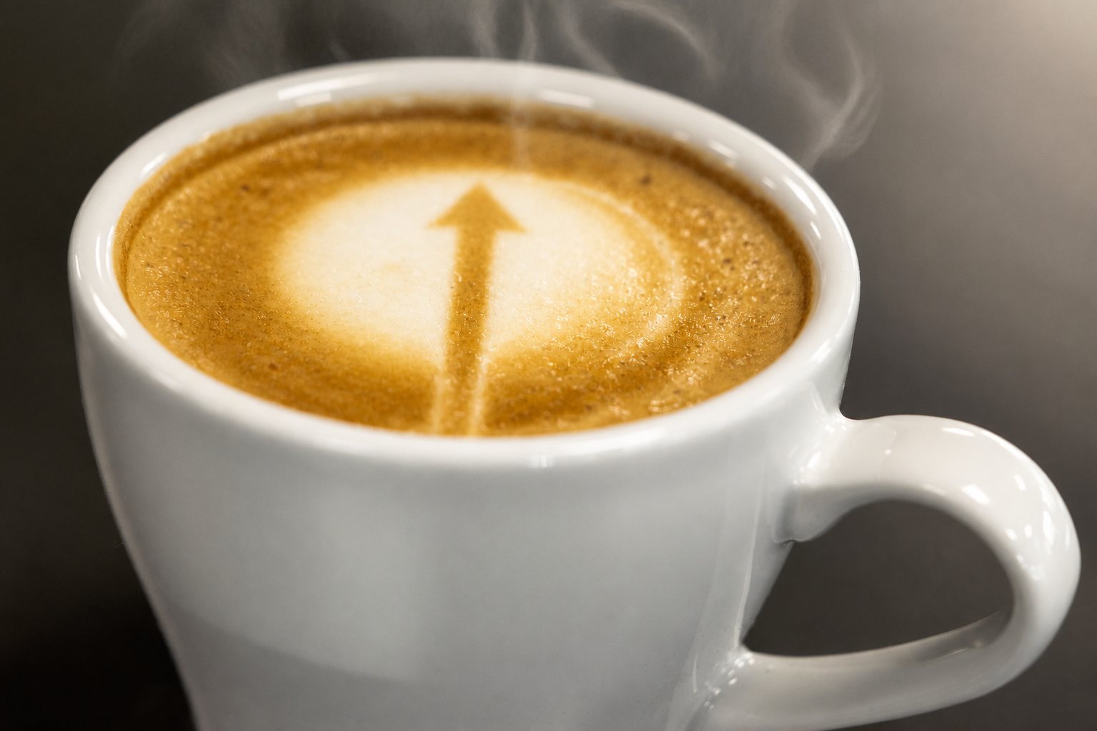 Close-up of latte art on a freshly poured drink